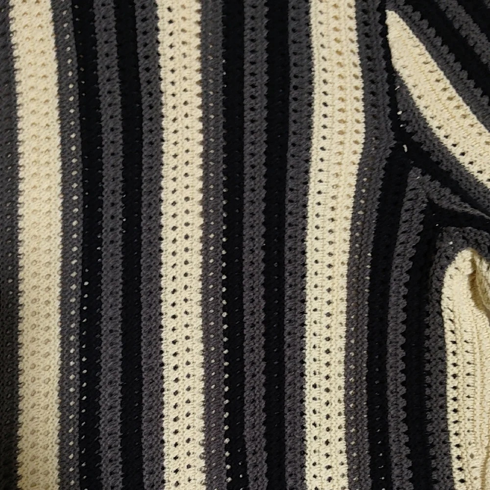 Urban Outfitters Black and Cream Striped Button Down Shirt - Picture 6 of 8